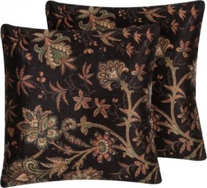 Beliani Lumarko 2 poduszki dekoracyjne w kwiaty 45 x 45 cm wielokolorowe KARUR! 1