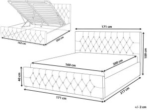 Beliani Łóżko z pojemnikiem welurowe 160 x 200 cm szare AMIENS! 14