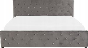 Beliani Łóżko z pojemnikiem welurowe 180 x 200 cm szare AMIENS! 5