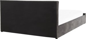 Beliani Łóżko z pojemnikiem welurowe 180 x 200 cm szare AMIENS! 8