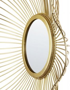 Beliani Metalowe lustro ścienne ⌀ 40 cm złote 4