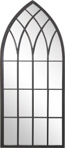 Beliani Metalowe lustro ścienne okno 50 x 115 cm czarne CASSEL! 1