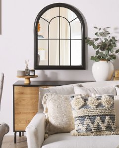 Beliani Metalowe lustro ścienne okno 69 x 89 cm czarne EMBRY! 2