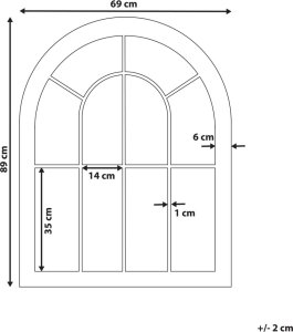 Beliani Metalowe lustro ścienne okno 69 x 89 cm czarne EMBRY! 5