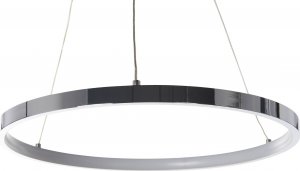 Lampa wisząca Beliani Lumarko Lampa wisząca LED metalowa ø 40 cm srebrna JORDAN! 1