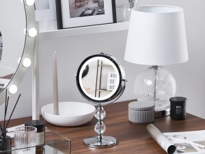 Lusterko kosmetyczne Beliani Lusterko kosmetyczne LED ø 18 cm srebrne CLAIRA! 2