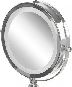 Lusterko kosmetyczne Beliani Lusterko kosmetyczne LED ø 18 cm srebrne CLAIRA! 8