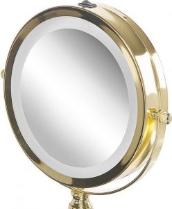Lusterko kosmetyczne Beliani Lusterko kosmetyczne LED ø 18 cm złote CLAIRA! 8