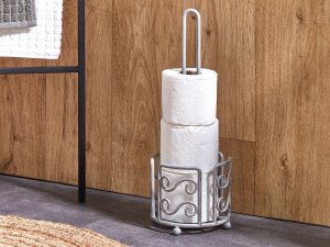 Beliani Metalowy stojak na papier toaletowy szary MANDI! 2