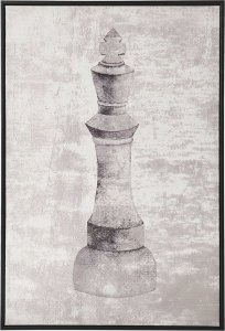 Beliani Lumarko Obraz na płótnie w ramie szachy 63 x 93 cm szary BUDRIO! 1