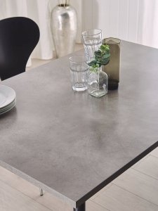 Beliani Stół do jadalni 120 x 80 cm efekt betonu z czarnym SANTIAGO! 2
