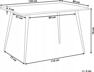Beliani Stół do jadalni 120 x 80 cm efekt betonu z czarnym SANTIAGO! 7