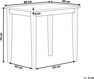 Beliani Stół do jadalni drewniany 60 x 80 cm jasny z białym BATTERSBY! 8