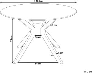 Beliani Stół do jadalni okrągły ⌀ 120 cm ciemne drewno TYMIS! 3