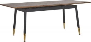Beliani Lumarko Stół do jadalni rozkładany 160/200 x 90 cm ciemne drewno z czarnym CALIFORNIA! 1