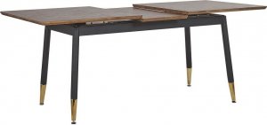 Beliani Stół do jadalni rozkładany 160/200 x 90 cm ciemne drewno z czarnym CALIFORNIA! 5
