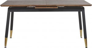 Beliani Stół do jadalni rozkładany 160/200 x 90 cm ciemne drewno z czarnym CALIFORNIA! 6