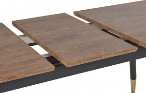 Beliani Stół do jadalni rozkładany 160/200 x 90 cm ciemne drewno z czarnym CALIFORNIA! 7