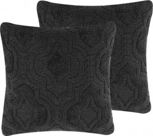 Beliani Lumarko Zestaw 2 bawełnianych poduszek dekoracyjnych tłoczone 45 x 45 cm szary PAIKA! 1