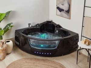 Wanna Beliani Wanna narożna LED z hydromasażem 144 x 144 cm czarna MARTINICA! 2