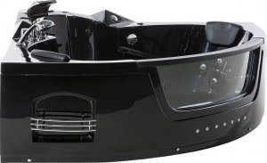 Wanna Beliani Wanna narożna LED z hydromasażem 144 x 144 cm czarna MARTINICA! 8