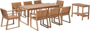 Beliani Lumarko Zestaw ogrodowy drewniany stół i 8 krzeseł z wózkiem SASSARI! 1
