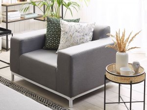 Beliani Zestaw 2 foteli ogrodowych szary z białym ROVIGO! 3