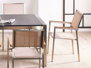 Beliani Zestaw 4 krzeseł ogrodowych beżowy GROSSETO! 3