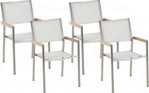 Beliani Lumarko Zestaw 4 krzeseł ogrodowych biały GROSSETO! 1