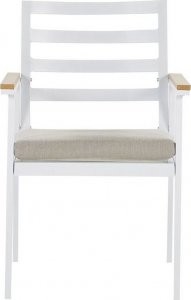 Beliani Zestaw 4 krzeseł ogrodowych biały z poduszkami beżowymi CAVOLI! 3