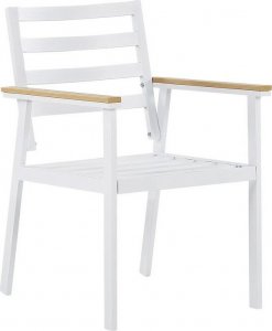 Beliani Zestaw 4 krzeseł ogrodowych biały z poduszkami beżowymi CAVOLI! 5