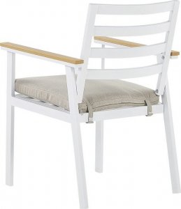 Beliani Zestaw 4 krzeseł ogrodowych biały z poduszkami beżowymi CAVOLI! 6