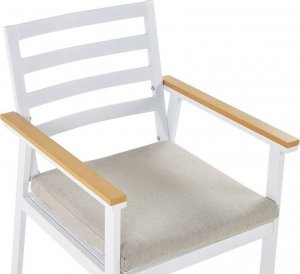 Beliani Zestaw 4 krzeseł ogrodowych biały z poduszkami beżowymi CAVOLI! 7