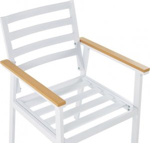 Beliani Zestaw 4 krzeseł ogrodowych biały z poduszkami beżowymi CAVOLI! 8