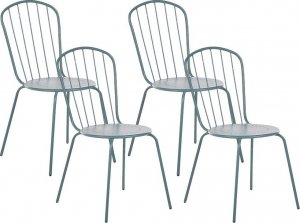 Beliani Lumarko Zestaw 4 krzeseł ogrodowych metalowy jasnoniebieski CALVI! 1