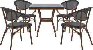 Beliani Lumarko Zestaw ogrodowy stół i 4 krzesła czarny CASPRI! 1