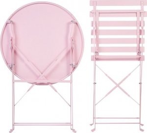 Beliani Zestaw mebli balkonowych metalowy różowy FIORI! 6