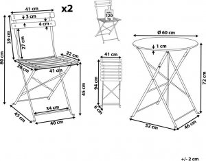 Beliani Zestaw mebli balkonowych metalowy różowy FIORI! 10
