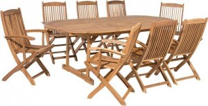 Beliani Lumarko Zestaw ogrodowy drewniany stół i 8 krzeseł MAUI! 1