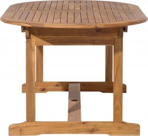 Beliani Zestaw ogrodowy drewniany stół i 8 krzeseł z poduszkami niebiesko-beżowymi MAUI! 6