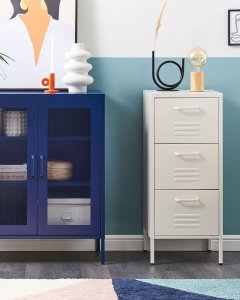 Beliani Szafka biurowa metalowa biała WOSTOK! 2