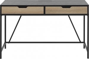 Biurko Beliani Jena Czarno-Brązowe 120 cm x 60 cm 3