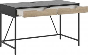 Biurko Beliani Jena Czarno-Brązowe 120 cm x 60 cm 5