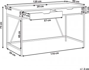 Biurko Beliani Jena Czarno-Brązowe 120 cm x 60 cm 10