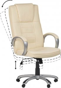 Krzesło biurowe Beliani Fotel biurowy regulowany z funkcją masażu ekoskóra beżowy GRANDEUR II! 3