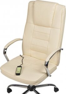 Krzesło biurowe Beliani Fotel biurowy regulowany z funkcją masażu ekoskóra beżowy GRANDEUR! 6