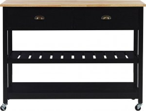 Beliani Drewniany wózek kuchenny 2 szuflady czarny NAVARINO! 3