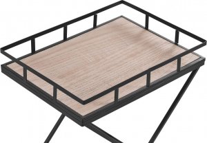 Beliani Metalowy wózek kuchenny jasne drewno z czarnym LEOTI! 4