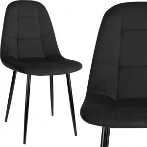 Szchara Krzesło Masimo czarne welur z czarnymi nóżkami 1