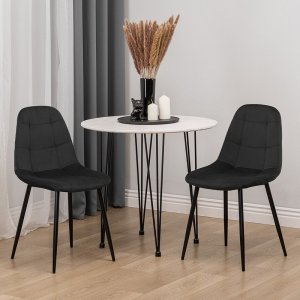 Szchara Krzesło Masimo czarne welur z czarnymi nóżkami 11